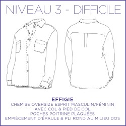 Patron Effigie - Chemise - 34/48 - Difficile