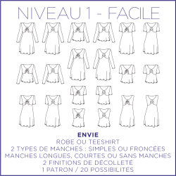 Patron de couture Envie - Robe & T-shirt - S/3XL - Facile