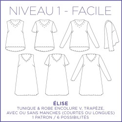 Pattern Elise tunic & dress - US/UK: 2/6, 16/20 - Beginner
